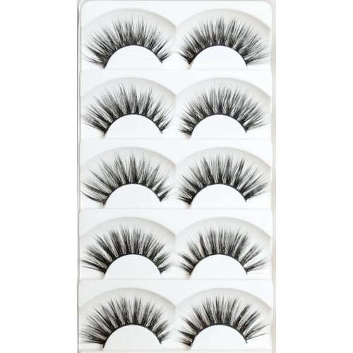 GENE BANDA 5 PERECHI EXTENSII FALSE NATURALE FIR NURCA UMAN PLASTIC MAKEUP MACHIAJ SPRANCENE