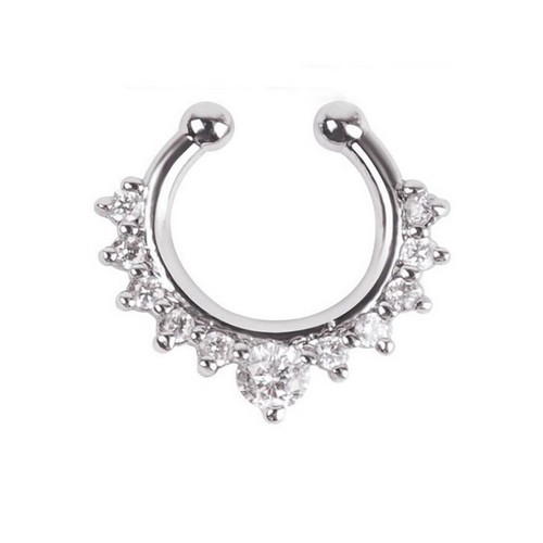 PIERCING NAS CLIP HOOP ARGINTIU