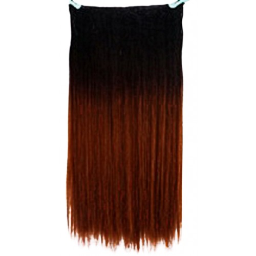 60 CM, 5 CLIP ON - BRUNET+MARO INCHIS EXTENSIE PAR CLIPS CLIPON BANDA SINTETIC NATURAL 60 CM 5 DREPT SUVITE FULL HEAD 