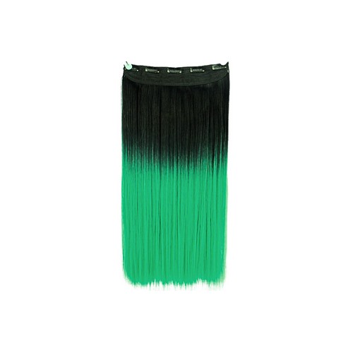 60 CM, 5 CLIP ON - BRUNET+VERDE EXTENSIE PAR CLIPS CLIPON BANDA SINTETIC NATURAL 60 CM 5 DREPT SUVITE FULL HEAD 