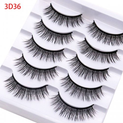 GENE BANDA FALSE EXTENSII FIR MACHIAJ MAKEUP SPRANCENE ADEZIV SEXY FIR CU SMOCURI  5 PERECHI 3D_36