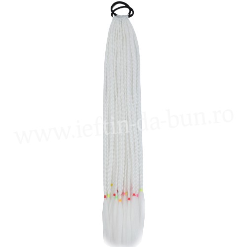 COZI CU 12 SUVITE IMPLETITE DIN PAR AFRO IMPLETITA 60 CM SINTETIC NATURAL COADA CODITE