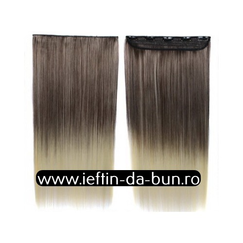 EXTENSIE 60 CM, 5 CLIP ON OMBRE PAR EXTENSII CLIPON NATURAL SINTETIC CLEME CLAME