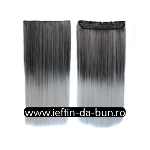 EXTENSIE 60 CM, 5 CLIP ON OMBRE  BLACK T GREY CLEME CLAME PAR EXTENSII