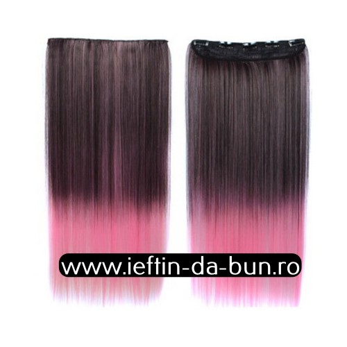 EXTENSIE 60 CM, 5 CLIP ON OMBRE EXTENSII PAR CLAME CLEME NATURAL 