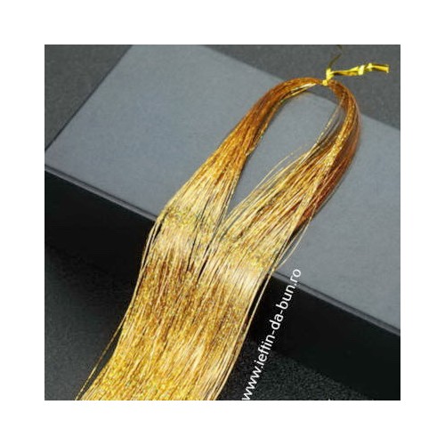 EXTENSII DECORATIUNE PAR GLITTER TINSEL EXTENSIE  SCLIPICI  LINES MULTICOLOR FIRE BETEALA PARTY PETRECERE - AURIU INCHIS