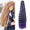 EXTENSII CROCHET PAR SINTETIC CRET BUCLE IGLITA ANDREA IMPLETESTE  OCEAN WAVE 75 CM - T1B_PURPLE - EBM
