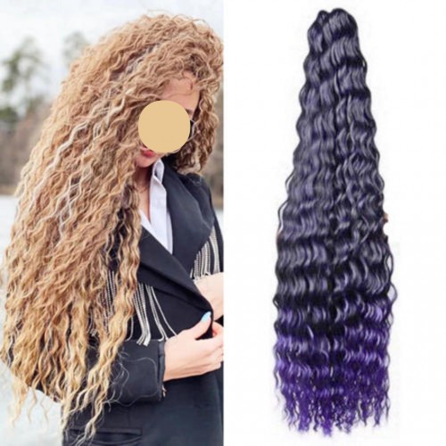 EXTENSII CROCHET PAR SINTETIC CRET BUCLE IGLITA ANDREA IMPLETESTE  OCEAN WAVE 75 CM - T1B_PURPLE - EBM