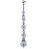 PIERCING BURIC ARGINTIU P004  STRASURI CRISTAL SWAROVSKI
