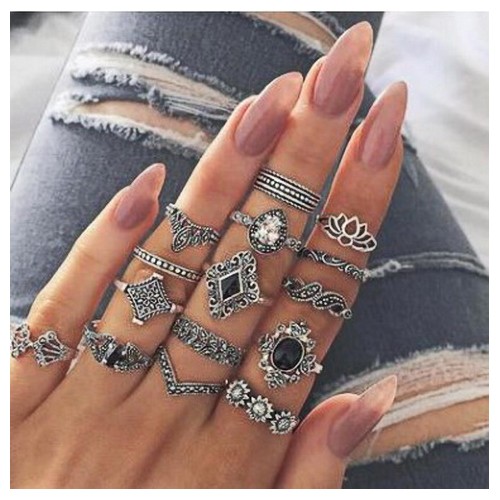 INELE BOHO SET 15 BUC  I005  CERCEI BRATARI PERLE INELE PIERCING SEXY FEMEI BARBATI BIJUTERII I002