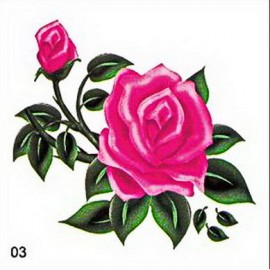 TATUAJE TEMPORARE 5X5CM 003/3 Sexy bujor trandafir tatuaje temporare pentru femei fete black