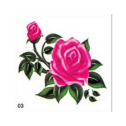 TATUAJE TEMPORARE 5X5CM 003/3 Sexy bujor trandafir tatuaje temporare pentru femei fete black