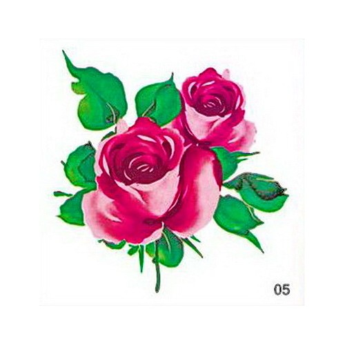 TATUAJE TEMPORARE 5X5CM 003/5 Sexy bujor trandafir tatuaje temporare pentru femei fete black
