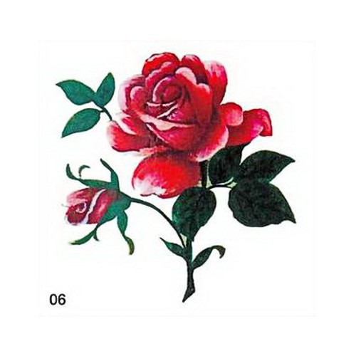 TATUAJE TEMPORARE 5X5CM 003/6 Sexy bujor trandafir tatuaje temporare pentru femei fete black