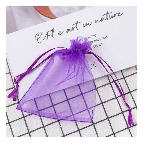 SACULETI ORGANZA 7X9 CM MOV CADOURI BIJUTERII DECORATIUNI MOV SET 3 BUC