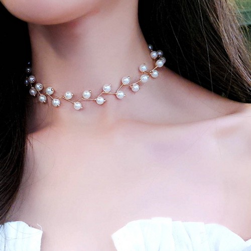 COLIER PERLE AURIU L013 COLIER LANTISOR PERLE BIJUTERII GABLONTURI FEMEI PODOABE 