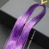 EXTENSII DECORATIUNE PAR GLITTER SINTETIC STRALUCITOARE SCLIPICI  LINES MULTICOLOR FIRE BETEALA PARTY PETRECERE- MOV
