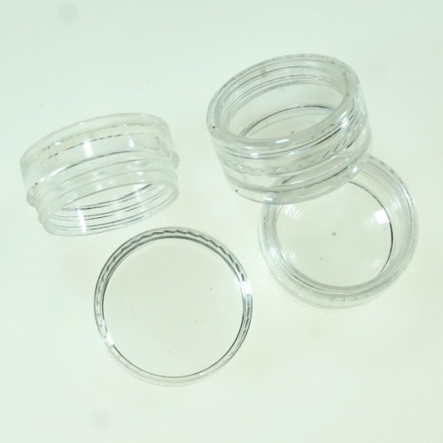 SET 20 CUTIUTE PLASTIC TRANSPARENT CU CAPAC 2 ML AMBALAJE STICLUTE CUTIE CUTII FILET