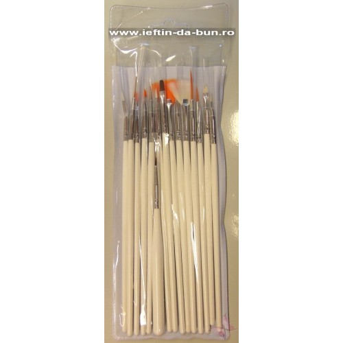 Set 15 Pensule Pictura Unghii
